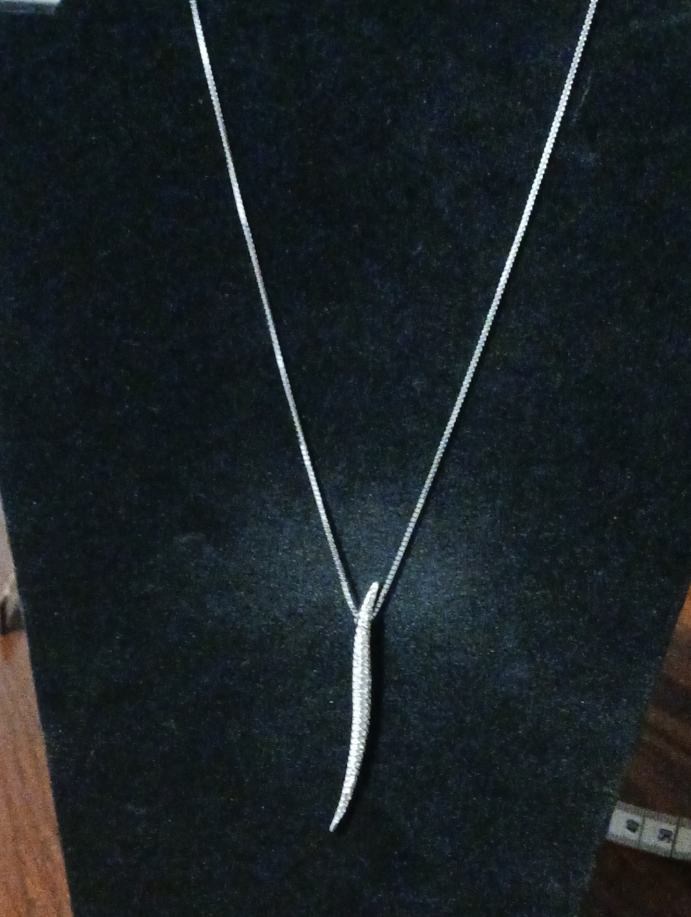 Swarovski Silver Crystal-Tapered Pendant Necklace